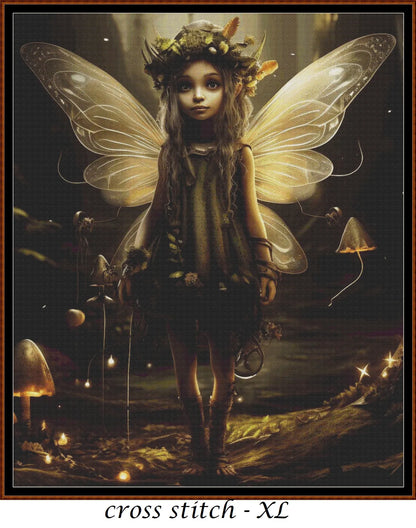 Expertly created from art by Vilius Kuknauskas, under Public Domain CC0 license, Fairy Child cross stitch patterns. Fairy Child is a fantasy scene pattern that comes as a full coverage pattern with no back-stitching. Fairy Child is available in 2 different design sizes - cross stitch regular & XL And each sale includes both B&W and colour charts