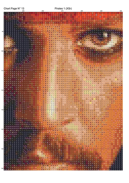 Pirates 1 cross stitch patterns expertly created by Sam Pirates 1 is a swash-buckling cross stitch pattern that comes as a full coverage pattern with no back-stitching. Additionally, the Original Four is available in 2 different design sizes - cross stitch regular & XL And each sale includes both B&W and colour charts