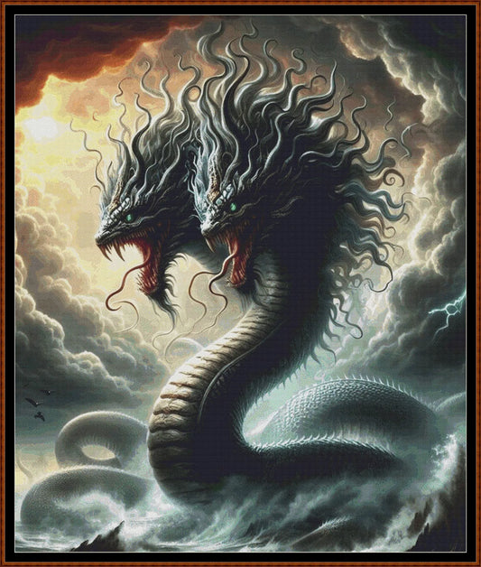 Expertly created from art by Keila Maria, under Public Domain CC0 license, Sea Monster patterns. Sea Monster is an impressive sea dragon pattern that comes as a full coverage pattern with no back-stitching. Additionally, Sea Monster is available in 2 different design sizes - cross stitch regular & XL And each sale includes both B&W and colour charts