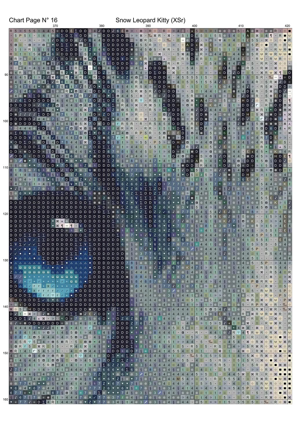 Expertly created from art by Brigitte Werner, under Public Domain CC0 license, Snow Leopard Kitty patterns. Snow Leopard Kitty is a cute feline cross stitch pattern that comes as a full coverage pattern with no back-stitching. Additionally, Snow Leopard Kitty is available in 2 different design sizes - cross stitch regular & XL And each sale includes both B&W and colour charts