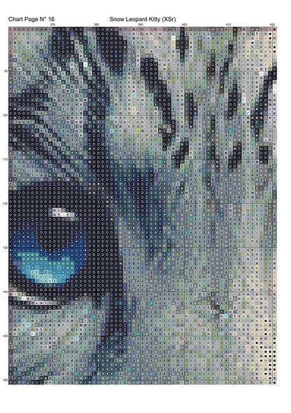 Expertly created from art by Brigitte Werner, under Public Domain CC0 license, Snow Leopard Kitty patterns. Snow Leopard Kitty is a cute feline cross stitch pattern that comes as a full coverage pattern with no back-stitching. Additionally, Snow Leopard Kitty is available in 2 different design sizes - cross stitch regular & XL And each sale includes both B&W and colour charts
