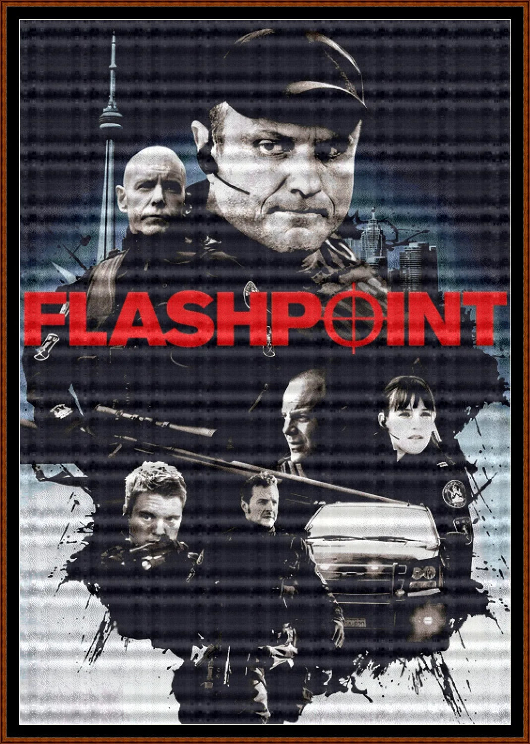 Expertly created by Sam, Flashpoint patterns. Flashpoint is an action crime TV show pattern that comes as a full coverage pattern with no back-stitching. Additionally, Flashpoint is available in 2 different design sizes - cross stitch regular & XL And each sale includes both B&W and colour charts