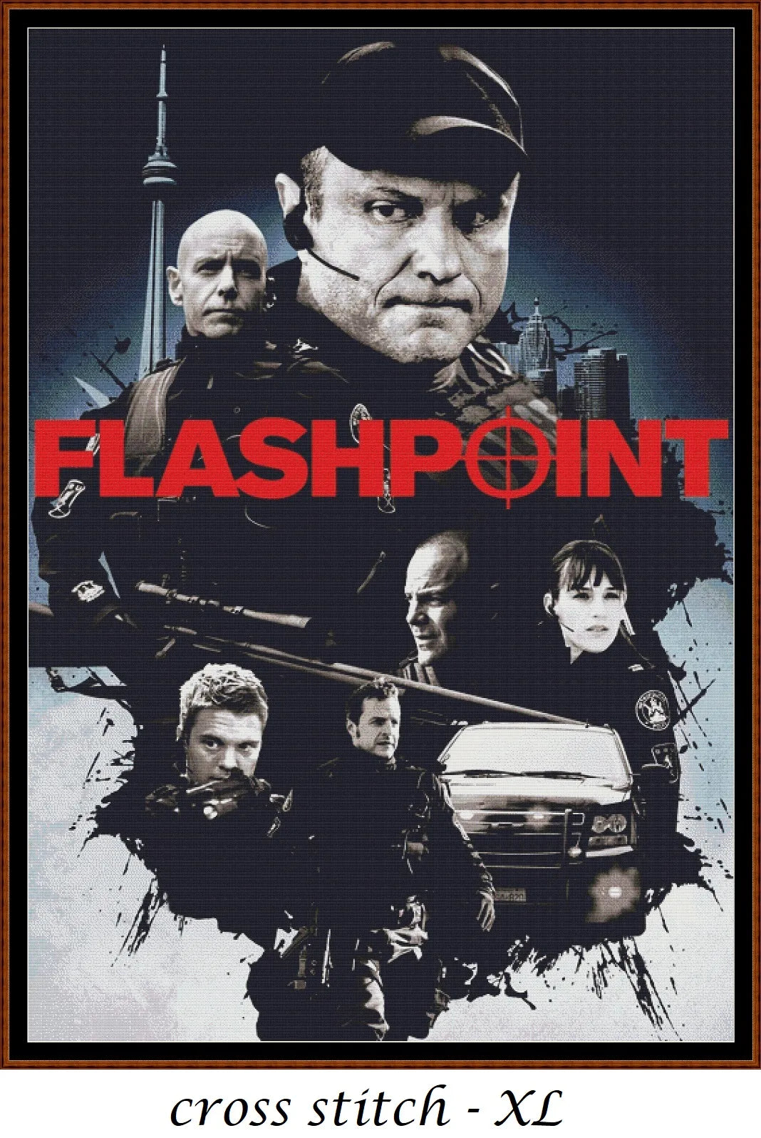 Expertly created by Sam, Flashpoint patterns. Flashpoint is an action crime TV show pattern that comes as a full coverage pattern with no back-stitching. Additionally, Flashpoint is available in 2 different design sizes - cross stitch regular & XL And each sale includes both B&W and colour charts