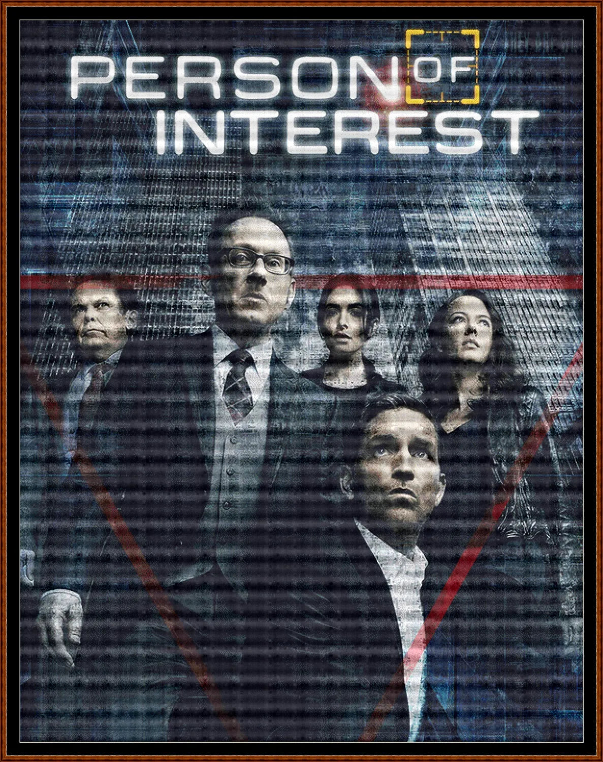 Expertly created by Sam, Person Of Interest patterns. Person Of Interest is an action TV show pattern that comes as a full coverage pattern with no back-stitching. Additionally, Person Of Interest is available in 2 different design sizes - cross stitch regular & XL And each sale includes both B&W and colour charts