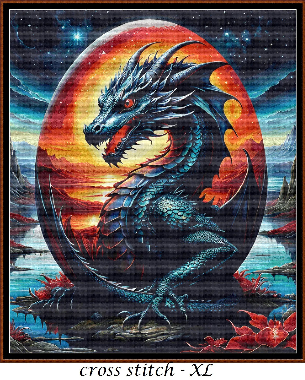 Expertly created from art by CrimsonMystique, under Public Domain CC0 license, Fire Dragon Egg patterns. Fire Dragon Egg is a fantasy swan pattern that comes as a full coverage pattern with no back-stitching. Additionally, Fire Dragon Egg is available in 2 different design sizes - cross stitch regular & XL And each sale includes both B&W and colour charts