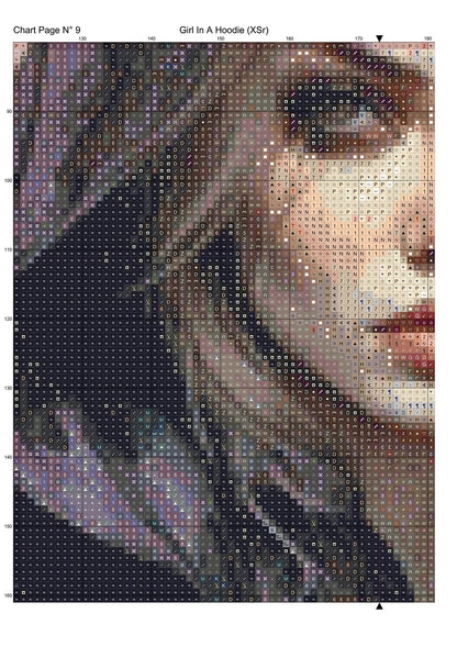 Expertly created from art by Nanne Tiggelman, under Public Domain CC0 license, Girl In A Hoodie patterns. Girl In A Hoodie is a fantasy pattern that comes as a full coverage pattern with no back-stitching. Additionally, Girl In A Hoodie is available in 2 different design sizes - cross stitch regular & XL And each sale includes both B&W and colour charts