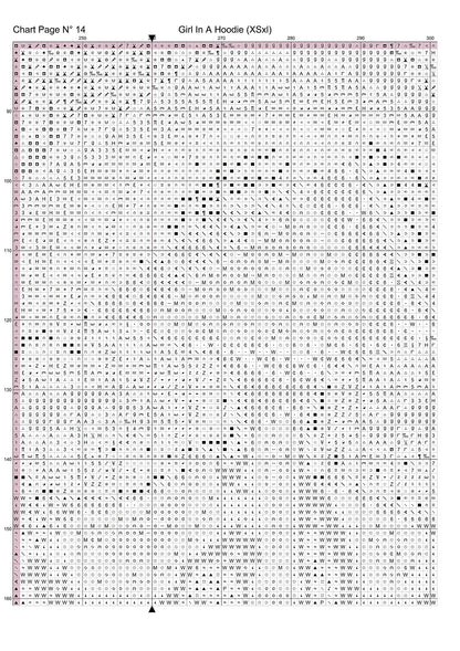 Expertly created from art by Nanne Tiggelman, under Public Domain CC0 license, Girl In A Hoodie patterns. Girl In A Hoodie is a fantasy pattern that comes as a full coverage pattern with no back-stitching. Additionally, Girl In A Hoodie is available in 2 different design sizes - cross stitch regular & XL And each sale includes both B&W and colour charts
