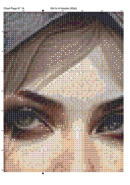 Expertly created from art by Nanne Tiggelman, under Public Domain CC0 license, Girl In A Hoodie patterns. Girl In A Hoodie is a fantasy pattern that comes as a full coverage pattern with no back-stitching. Additionally, Girl In A Hoodie is available in 2 different design sizes - cross stitch regular & XL And each sale includes both B&W and colour charts