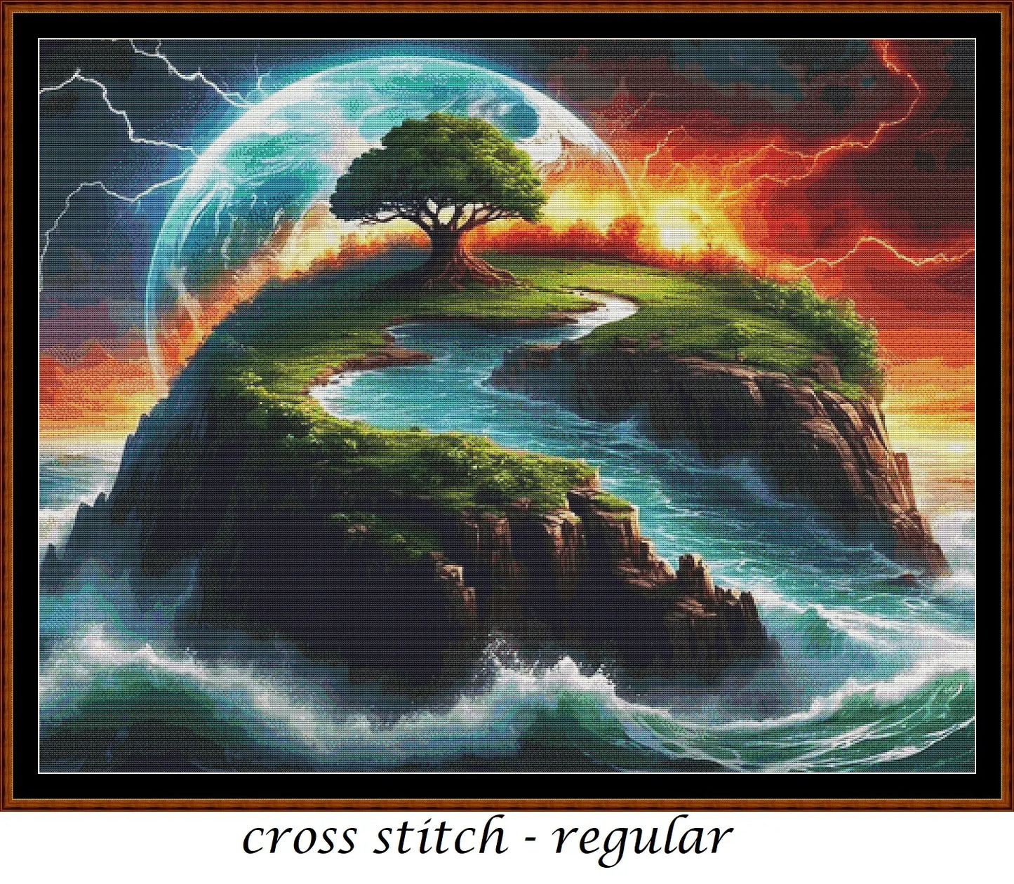 Expertly created from art by NickyPe, under Public Domain CC0 license, World Rising patterns. World Rising is a feline art pattern that comes as a full coverage pattern with no back-stitching. Additionally, World Rising is available in 2 different design sizes - cross stitch regular & XL And each sale includes both B&W and colour charts