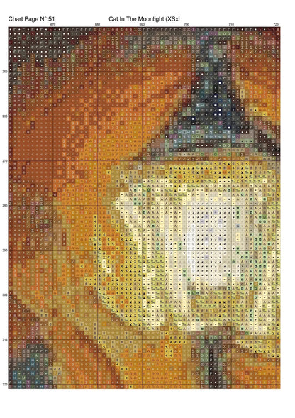 Expertly created from art by Asayuki, under Public Domain CC0 license, Cat In The Moonlight patterns. Cat In The Moonlight is a feline art pattern that comes as a full coverage pattern with no back-stitching. Additionally, Cat In The Moonlight is available in 2 different design sizes - cross stitch regular & XL And each sale includes both B&W and colour charts