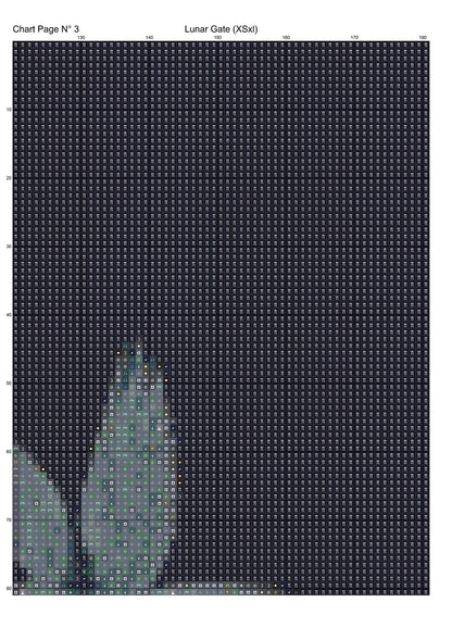Expertly created from art by Asayuki, under Public Domain CC0 license, Lunar Gate patterns. Lunar Gate is a fantasy scifi pattern that comes as a full coverage pattern with no back-stitching. Additionally, Lunar Gate is available in 2 different design sizes - cross stitch regular & XL And each sale includes both B&W and colour charts