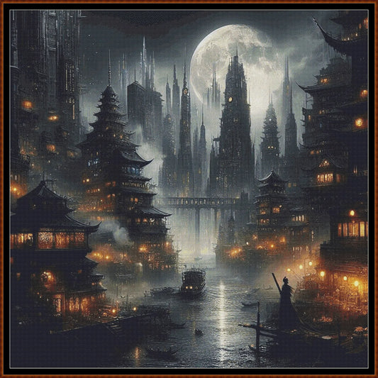 Expertly created from art by Asayuki, under Public Domain CC0 license, Lunar Harbour patterns. Lunar Harbour is a fantasy scifi pattern that comes as a full coverage pattern with no back-stitching. Additionally, Lunar Harbour is available in 2 different design sizes - cross stitch regular & XL And each sale includes both B&W and colour charts