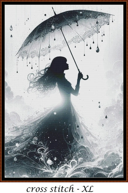 Expertly created from art by Asayuki, under Public Domain CC0 license, In The Rain patterns. In The Rain is a fantasy pattern that comes as a full coverage pattern with no back-stitching. Additionally, In The Rain is available in 2 different design sizes - cross stitch regular & XL And each sale includes both B&W and colour charts