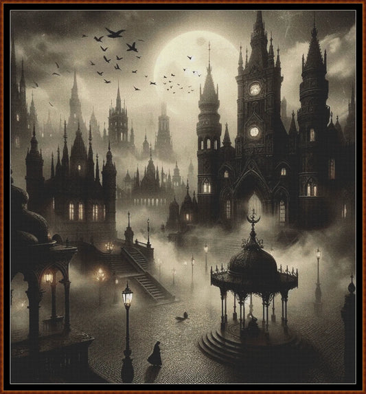 Expertly created from art by Asayuki, under Public Domain CC0 license, Foggy Morning patterns. Foggy Morning is a fantasy scene pattern that comes as a full coverage pattern with no back-stitching. Additionally, Foggy Morning is available in 2 different design sizes - cross stitch regular & XL And each sale includes both B&W and colour charts