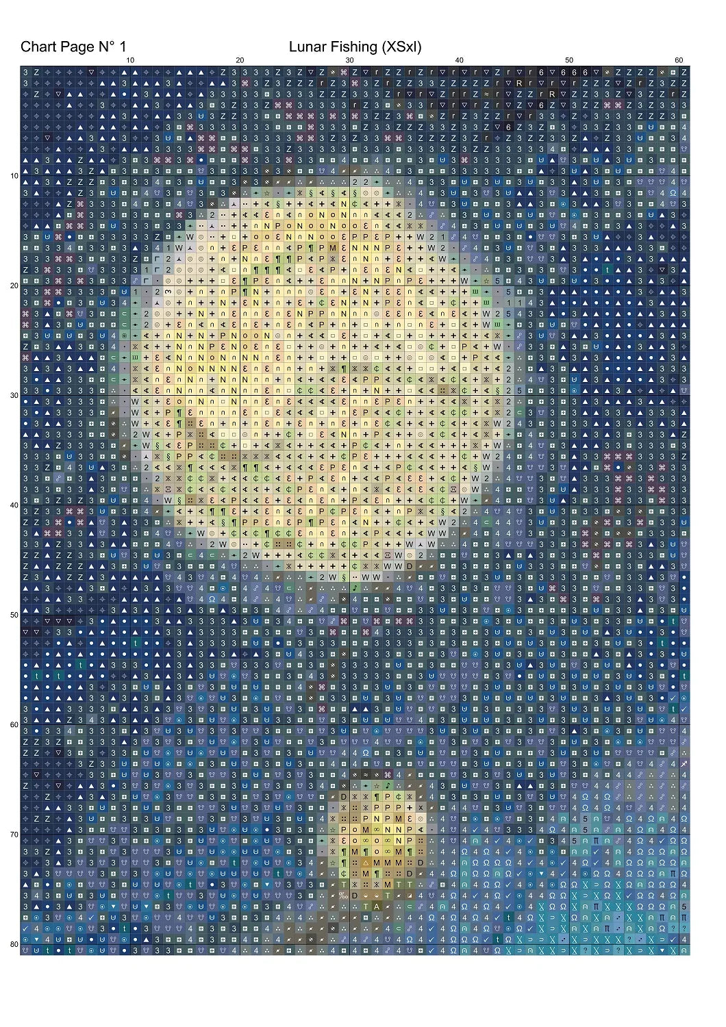 Expertly created from art by Asayuki, under Public Domain CC0 license, Lunar Fishing patterns. Lunar Fishing is a fantasy scene pattern that comes as a full coverage pattern with no back-stitching. Additionally, Lunar Fishing is available in 2 different design sizes - cross stitch regular & XL And each sale includes both B&W and colour charts