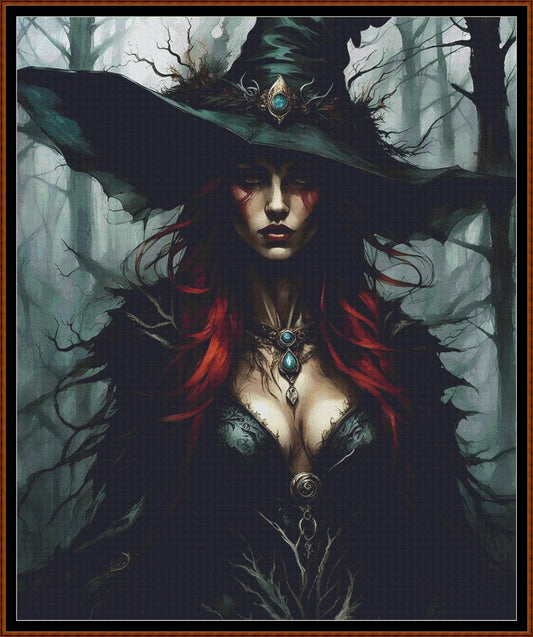 Expertly created from art by Nanne Tiggelman, under Public Domain CC0 license, Dressed For The Sabbat patterns. Dressed For The Sabbat is a witch pattern that comes as a full coverage pattern with no back-stitching. Additionally, Dressed For The Sabbat is available in 2 different design sizes - cross stitch regular & XL And each sale includes both B&W and colour charts