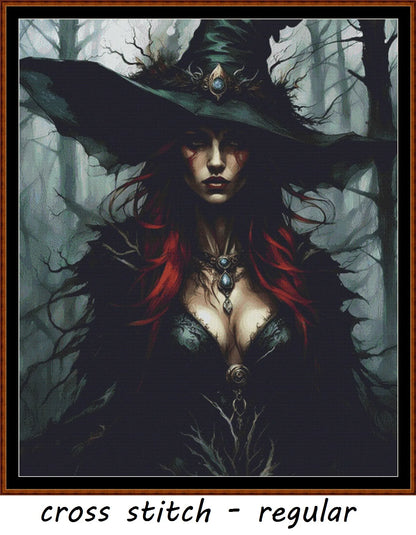 Expertly created from art by Nanne Tiggelman, under Public Domain CC0 license, Dressed For The Sabbat patterns. Dressed For The Sabbat is a witch pattern that comes as a full coverage pattern with no back-stitching. Additionally, Dressed For The Sabbat is available in 2 different design sizes - cross stitch regular & XL And each sale includes both B&W and colour charts