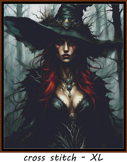 Expertly created from art by Nanne Tiggelman, under Public Domain CC0 license, Dressed For The Sabbat patterns. Dressed For The Sabbat is a witch pattern that comes as a full coverage pattern with no back-stitching. Additionally, Dressed For The Sabbat is available in 2 different design sizes - cross stitch regular & XL And each sale includes both B&W and colour charts