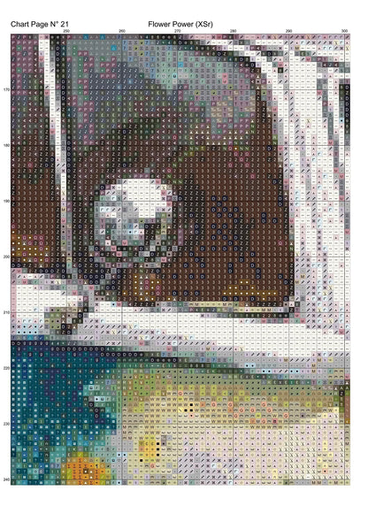 Expertly created from art by Nanne Tiggelman, under Public Domain CC0 license, Flower Power patterns. Flower Power is a Volkswagen pattern that comes as a full coverage pattern with no back-stitching. Additionally, Flower Power is available in 2 different design sizes - cross stitch regular & XL And each sale includes both B&W and colour charts
