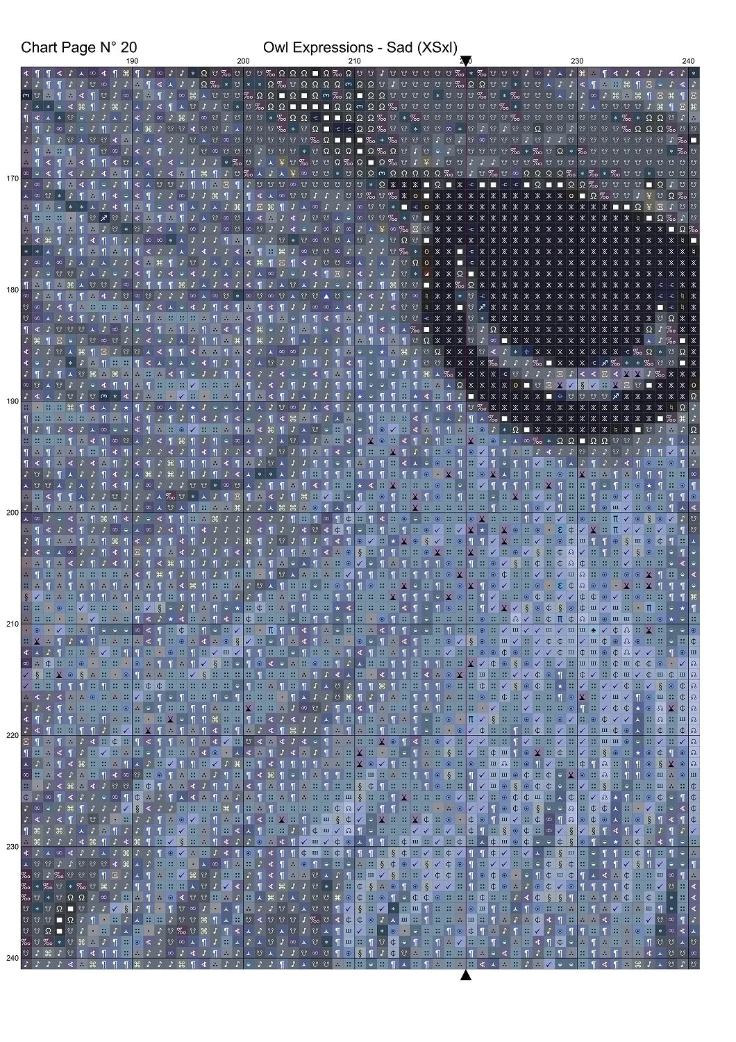 Expertly created from art by Erik Karits, under Public Domain CC0 license, Owl Expressions - Sad patterns. Owl Expressions - Sad is a rather blue owl pattern that comes as a full coverage pattern with no back-stitching. Additionally, Owl Expressions - Sad is available in 2 different design sizes - cross stitch regular & XL And each sale includes both B&W and colour charts