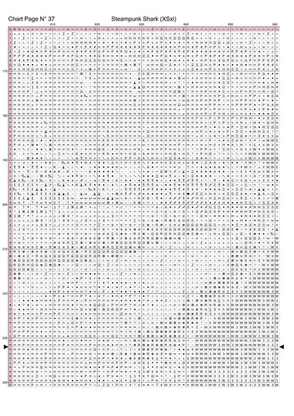 Expertly created from art by Lisa Yount, under Public Domain CC0 license, Steampunk Shark patterns. Steampunk Shark is a fantasy aquatic pattern that comes as a full coverage pattern with no back-stitching. Additionally, Steampunk Shark is available in 2 different design sizes - cross stitch regular & XL And each sale includes both B&W and colour charts