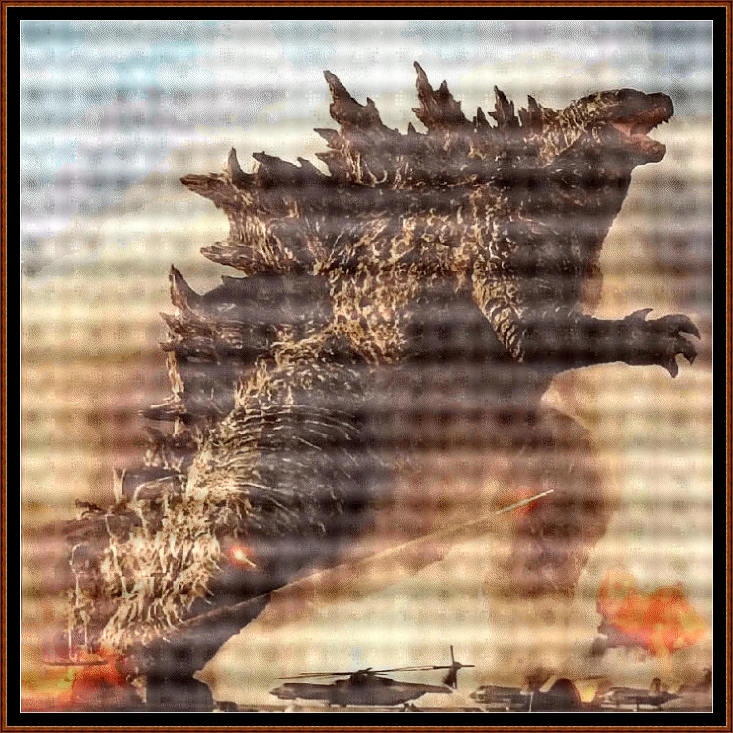 Expertly created by Sam, Godzilla patterns. Godzilla is a fantasy monster pattern that comes as a full coverage pattern with no back-stitching.