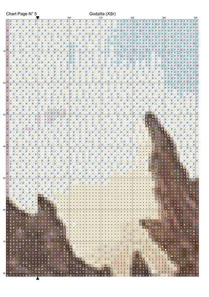 Expertly created by Sam, Godzilla patterns. Godzilla is a fantasy monster pattern that comes as a full coverage pattern with no back-stitching.