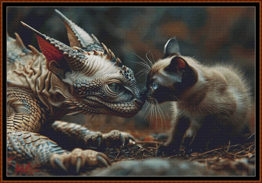 Expertly created from art by Lisa Yount, under Public Domain CC0 license, Unusual Friends patterns. Unusual Friends is a fantasy feline cat and kitten pattern that comes as a full coverage pattern with no back-stitching.