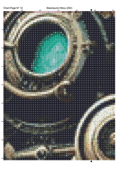 Expertly created from art by Asayuki, under Public Domain CC0 license, Steampunk Hibou patterns. Steampunk Hibou is an owl pattern that comes as a full coverage pattern with no back-stitching.