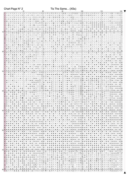 Expertly created by Sam, Tis The Same... patterns. Tis The Same... is a fantastic pattern that comes as a full coverage pattern with no back-stitching. Additionally, Tis The Same... is available in 3 different design sizes - cross stitch small, regular & XL And each sale includes both B&W and colour charts