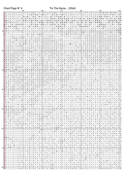 Expertly created by Sam, Tis The Same... patterns. Tis The Same... is a fantastic pattern that comes as a full coverage pattern with no back-stitching. Additionally, Tis The Same... is available in 3 different design sizes - cross stitch small, regular & XL And each sale includes both B&W and colour charts