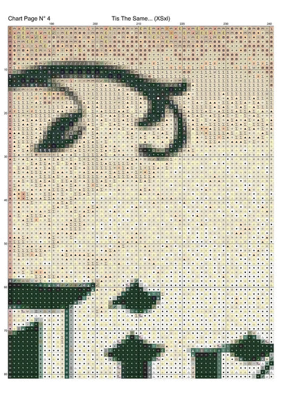 Expertly created by Sam, Tis The Same... patterns. Tis The Same... is a fantastic pattern that comes as a full coverage pattern with no back-stitching. Additionally, Tis The Same... is available in 3 different design sizes - cross stitch small, regular & XL And each sale includes both B&W and colour charts