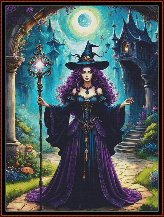 Expertly created from art by CrimsonMystique, under Public Domain CC0 license, Purple Witch patterns. Purple Witch is an art cat cross stitch pattern that comes as a full coverage pattern with no back-stitching. Additionally, Purple Witch is available in 2 different design sizes - cross stitch regular & XL And each sale includes both B&W and colour charts