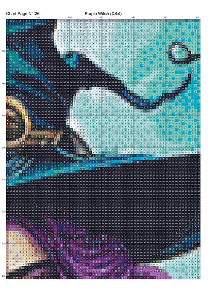 Expertly created from art by CrimsonMystique, under Public Domain CC0 license, Purple Witch patterns. Purple Witch is an art cat cross stitch pattern that comes as a full coverage pattern with no back-stitching. Additionally, Purple Witch is available in 2 different design sizes - cross stitch regular & XL And each sale includes both B&W and colour charts