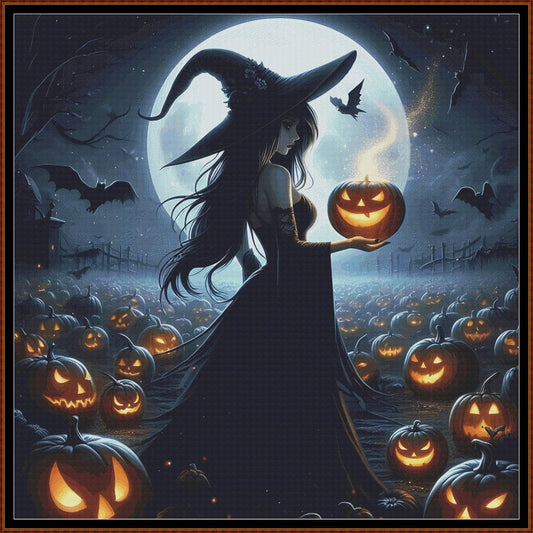 Expertly created from art by Mia-Maria Wikström, under Public Domain CC0 license, Pumpkin Witch patterns. Pumpkin Witch is an art cat cross stitch pattern that comes as a full coverage pattern with no back-stitching. Additionally, Pumpkin Witch is available in 2 different design sizes - cross stitch regular & XL And each sale includes both B&W and colour charts