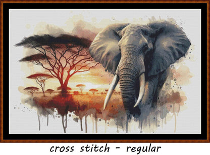 Expertly created from art by David Clode, under Public Domain CC0 license, Watercolours - Elephant patterns. Watercolours - Elephant is an art cat cross stitch pattern that comes as a non-full coverage pattern with no back-stitching. Additionally, Watercolours - Elephant is available in 2 different design sizes - cross stitch regular & XL And each sale includes both B&W and colour charts