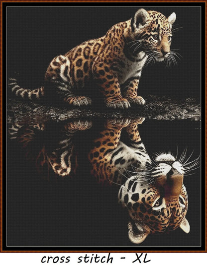Expertly created from art by Chris0223, under Public Domain CC0 license, Leopard Seeing the Future patterns. Leopard Seeing the Future is a beautiful cat cross stitch pattern that comes as a full coverage pattern with no back-stitching. Additionally, Leopard Seeing the Future is available in 2 different design sizes - cross stitch regular & XL And each sale includes both B&W and colour charts