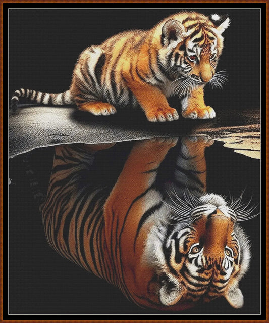 Expertly created from art by Chris0223, under Public Domain CC0 license, Tiger Seeing the Future patterns. Tiger Seeing the Future is a beautiful cat cross stitch pattern that comes as a full coverage pattern with no back-stitching. Additionally, Tiger Seeing the Future is available in 2 different design sizes - cross stitch regular & XL And each sale includes both B&W and colour charts