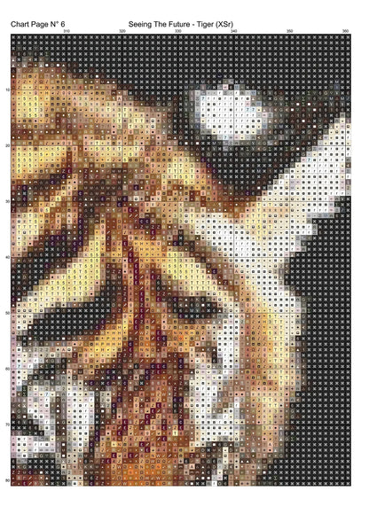 Expertly created from art by Chris0223, under Public Domain CC0 license, Tiger Seeing the Future patterns. Tiger Seeing the Future is a beautiful cat cross stitch pattern that comes as a full coverage pattern with no back-stitching. Additionally, Tiger Seeing the Future is available in 2 different design sizes - cross stitch regular & XL And each sale includes both B&W and colour charts