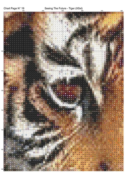 Expertly created from art by Chris0223, under Public Domain CC0 license, Tiger Seeing the Future patterns. Tiger Seeing the Future is a beautiful cat cross stitch pattern that comes as a full coverage pattern with no back-stitching. Additionally, Tiger Seeing the Future is available in 2 different design sizes - cross stitch regular & XL And each sale includes both B&W and colour charts
