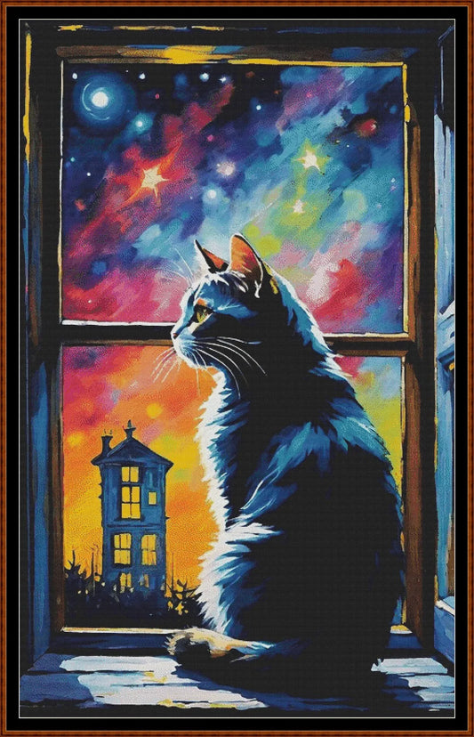 Expertly created from art by Busra Akpolat, under Public Domain CC0 license, Galaxy Kitty patterns. Galaxy Kitty is a beautiful cat cross stitch pattern that comes as a full coverage pattern with no back-stitching. Additionally, Galaxy Kitty is available in 2 different design sizes - cross stitch regular & XL And each sale includes both B&W and colour charts