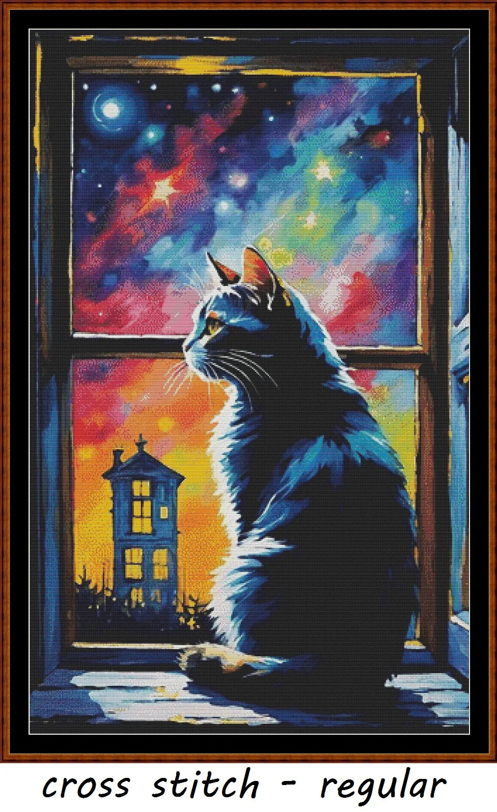 Expertly created from art by Busra Akpolat, under Public Domain CC0 license, Galaxy Kitty patterns. Galaxy Kitty is a beautiful cat cross stitch pattern that comes as a full coverage pattern with no back-stitching. Additionally, Galaxy Kitty is available in 2 different design sizes - cross stitch regular & XL And each sale includes both B&W and colour charts