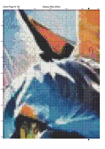 Expertly created from art by Busra Akpolat, under Public Domain CC0 license, Galaxy Kitty patterns. Galaxy Kitty is a beautiful cat cross stitch pattern that comes as a full coverage pattern with no back-stitching. Additionally, Galaxy Kitty is available in 2 different design sizes - cross stitch regular & XL And each sale includes both B&W and colour charts