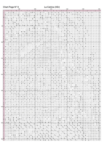 Expertly created from art by Boris Rager, under Public Domain CC0 license, La Catrina patterns. La Catrina is a beautiful sugar skull cross stitch pattern that comes as a full coverage pattern with no back-stitching. Additionally,La Catrina is available in 2 different design sizes - cross stitch regular & XL And each sale includes both B&W and colour charts