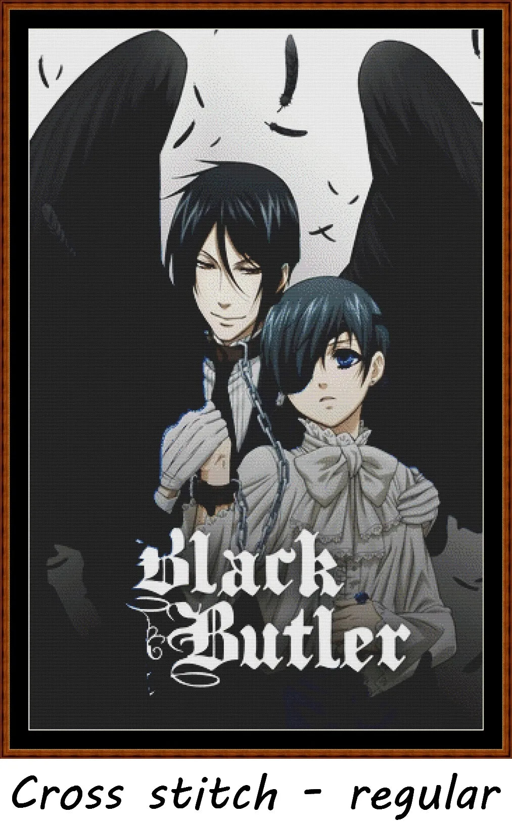 Black Butler cross stitch pattern conceived and expertly created by Sam.