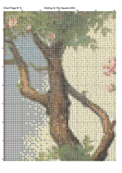 Waiting At The Square Oriental cross stitch pattern A unique and exclusive design to modXstitch, conceived and expertly created with the help of AI, by Sam. Waiting At The Square is an Oriental-style cross stitch pattern that comes as a full coverage pattern with absolutely no back-stitching or pesky half-stitches. Also, Waiting At The Square is available in 2 different design sizes - cross stitch regular & XL And each sale includes both B&W and colour charts