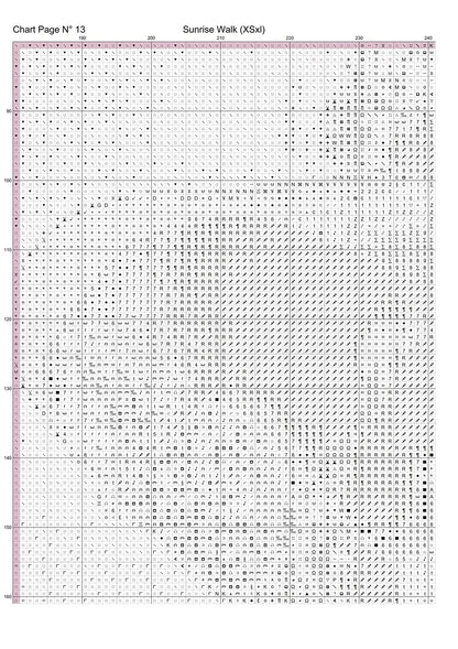 Sunrise Walk cross stitch pattern A unique and exclusive design to modXstitch, conceived and expertly created with the help of AI, by Sam. Sunrise Walk is a fantasy witch style cross stitch pattern that comes as a full coverage pattern with absolutely no back-stitching or pesky half-stitches. Also, Sunrise Walk is available in 2 different design sizes - cross stitch regular & XL And each sale includes both B&W and colour charts