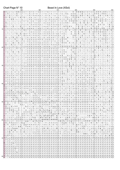 Beast In Love cross stitch pattern A unique and exclusive design to modXstitch, conceived and expertly created with the help of AI, by Sam. Beast In Love is a fantasy style cross stitch pattern that comes as a full coverage pattern with absolutely no back-stitching or pesky half-stitches. Also, Beast In Love is available in 2 different design sizes - cross stitch regular & XL And each sale includes both B&W and colour charts