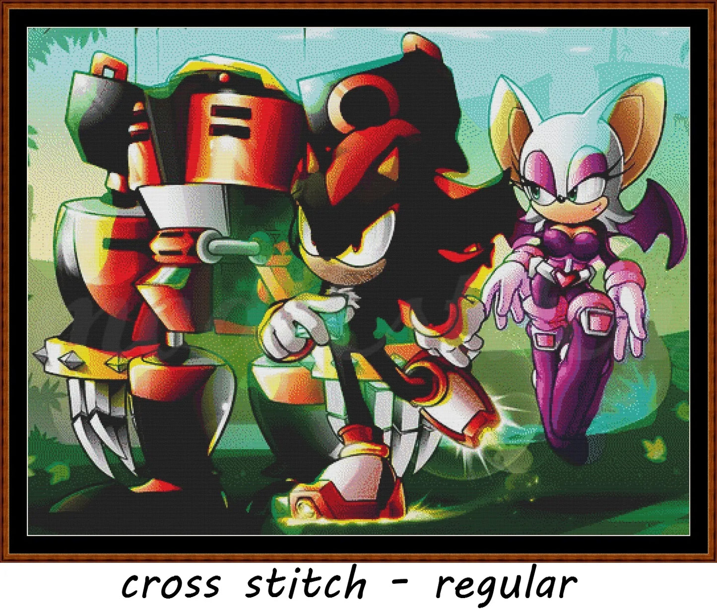 Sonic - Team Dark cross stitch pattern