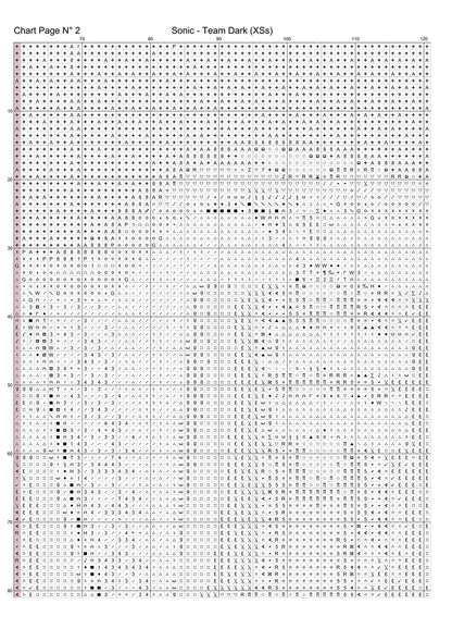 Sonic - Team Dark cross stitch pattern